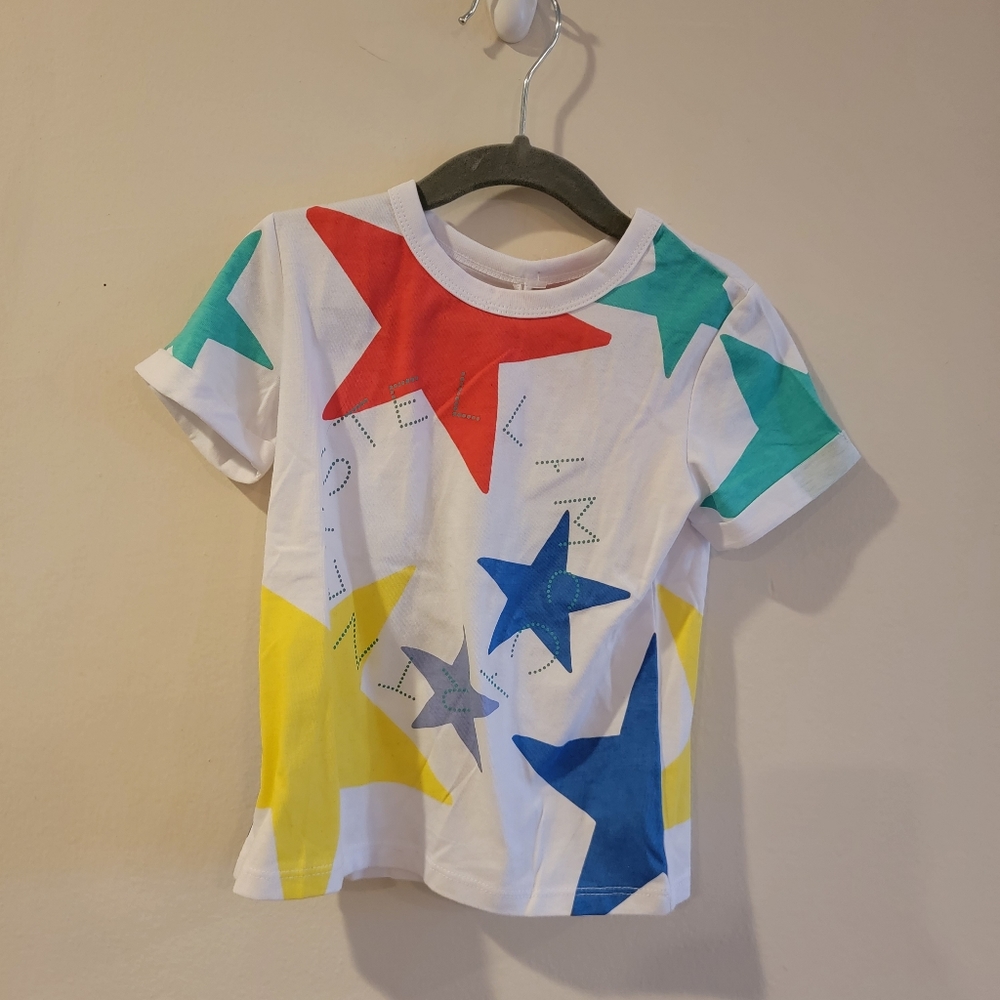 Stella McCartney kids size 4 years star shirt NWT tee short sleeve white logo